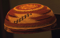 Grass and fern hat for woman: Northern California Tribes.