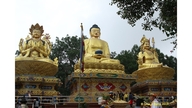 Statues of Chenresig, Buddha, and Padmasambhava, Kathmandu, Nepal