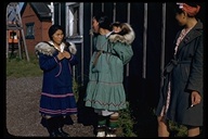 Women wearing traditional clothing in the town of Kotzebue, Alaska