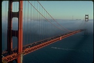 fog envelopes Golden Gate Bridge and San Francisco