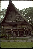 Long House with a Rajah and 12 wives on road from Medan to Lake Toba, Sumatra, Indonesia