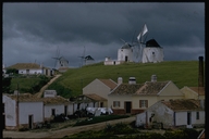 Windmills & village, Santiago de Cacem, Portugal