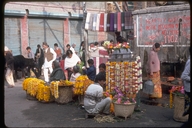 Flower garland vendors, Kathmandu, Nepal