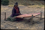 Weaver with Loom in Cuzco, Peru