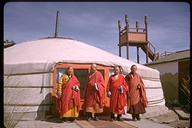 Lama and priests in Ulan Bator, Mongolia