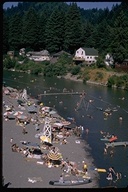 Summer vacationers at the Russian River