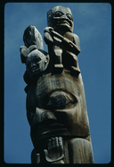 Tsimshian totem pole detail, Kitwanga, British Columbia, Canada
