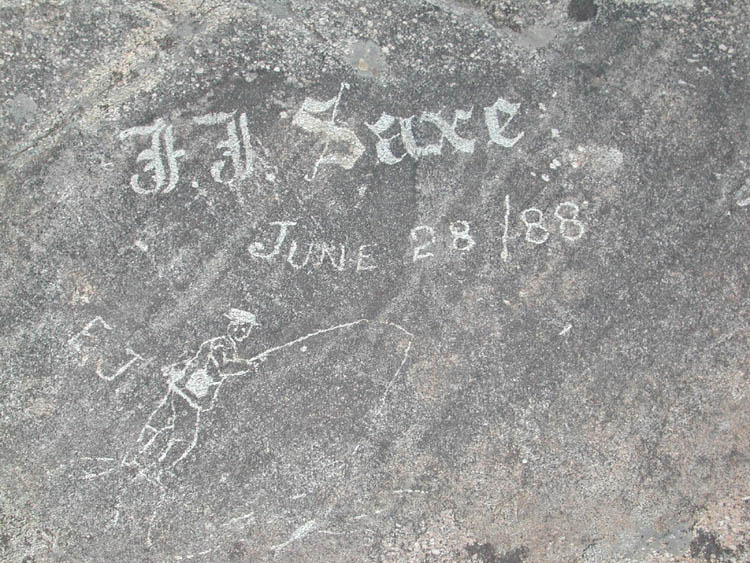 Inscription on Petroglyph Rock, near Old Soda Springs