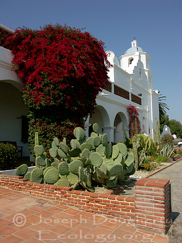 El Camino Real bell in front of the Mission San Luis Rey de Francia