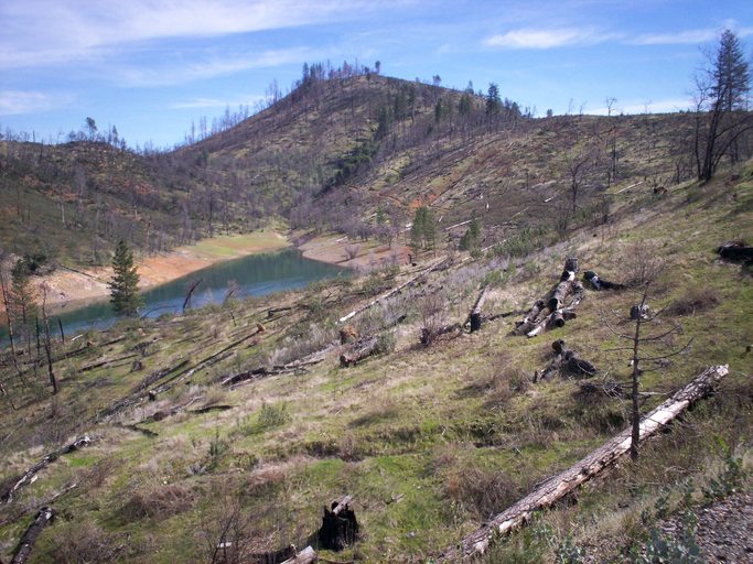 View southeast from Clikapudi trailhead, Shasta Lake