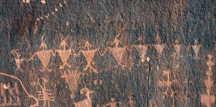 Petroglyph of Human Figures at Potash Road Site (Utah)