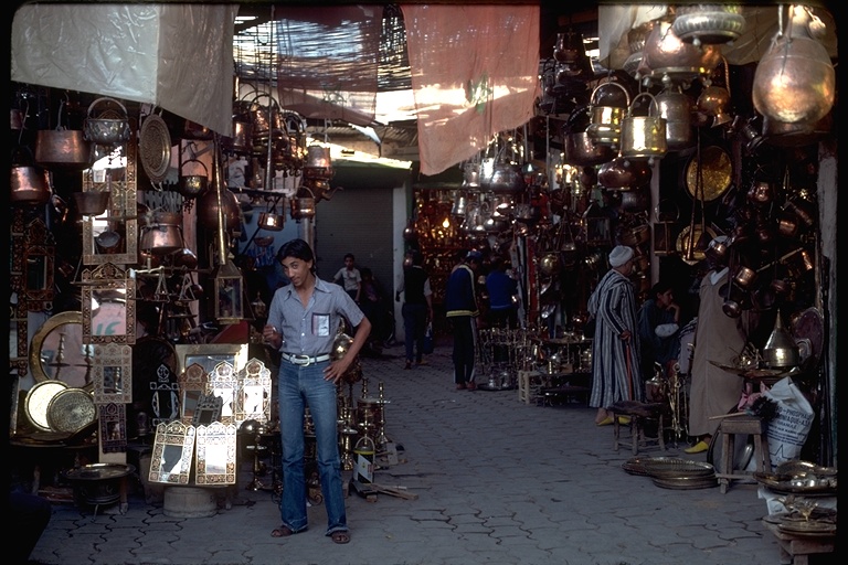 Copper and mirror shops in the commerical quarter (souk)