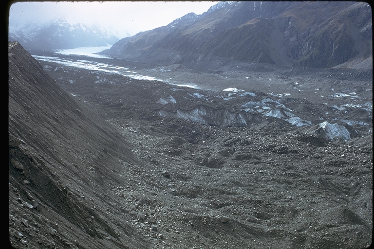 View of the moraine of the Tasman Glacier, New Zealand