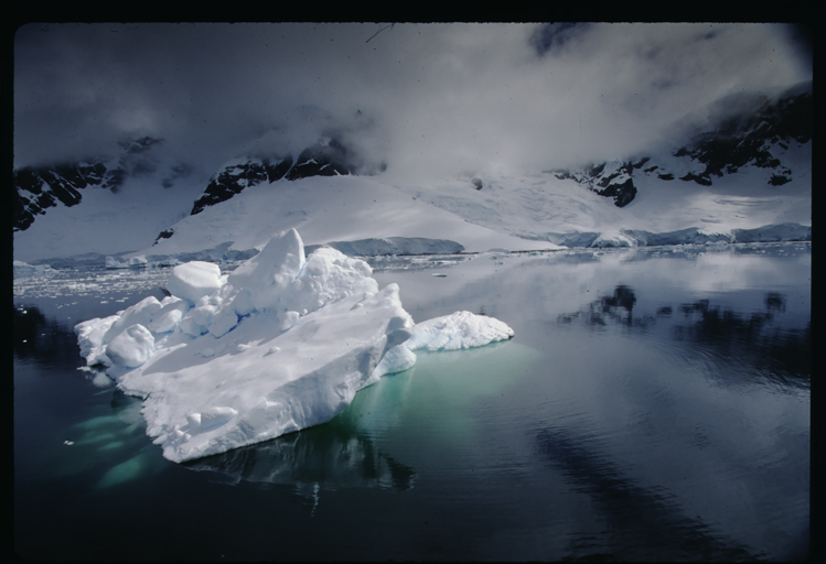 Icebergs and glaciers near Cuverville Island, Antarctica