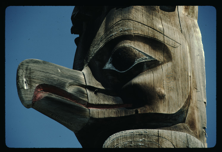Tsimshian totem pole detail, Kitwancool, British Columbia, Canada