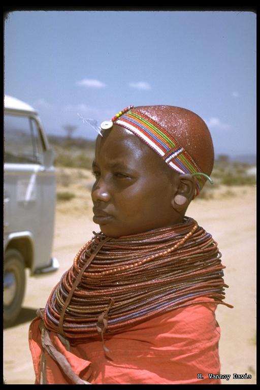 Samburu girl with traditional jewelry at Samburu N.P., Kenya