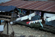 Laundry hanging in backyard in Tena (Amazonas, Ecuador)