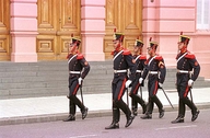 Palace guard on ceremonial patrol, buenos aires