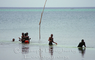 Garifuna children playing in the waters near Punta Gorda.