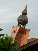 Church tower designed by Hundertwasser