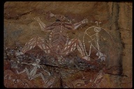 Aboriginal Rock Art at the Anbangbang Gallery, Kakadu National Park, Nourlangie Rock Site, Australia