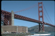 View of Fort Point and the Golden Gate Bridge, San Francisco