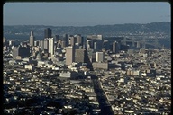 San Francisco, Bay Bridge and Berkeley-Oakland hills on clear day