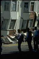 San Francisco, 10-17-1989 earthquake damage, collapsed apartment building