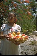 woman with fruit