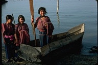 Children in a boat on Lake Atilan, Guatemala, 1977