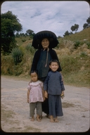 Hong Kong, New Territory, farm woman and children, China