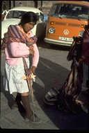 Weaver on Sidewalk in Cuzco, Peru