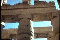 Lotus capital of column in Hypostyle Hall of Temple