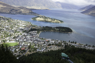 View of Queenstown and the lake from Queenstown Overlook