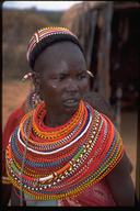 Samburu native woman with beads in Kenya