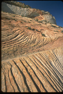 Fossil Dune patterns in the Navajo Sandstone in the Checkerboard Mesa area, Zion National Park, Utah