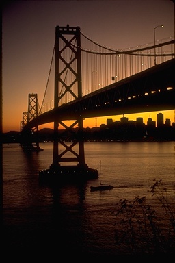 San Francisco Bay Bridge and San Francisco skyline