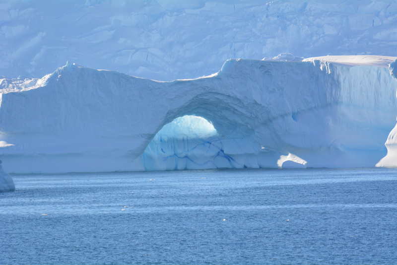 Ice arch off Trinity Island, Antarctica