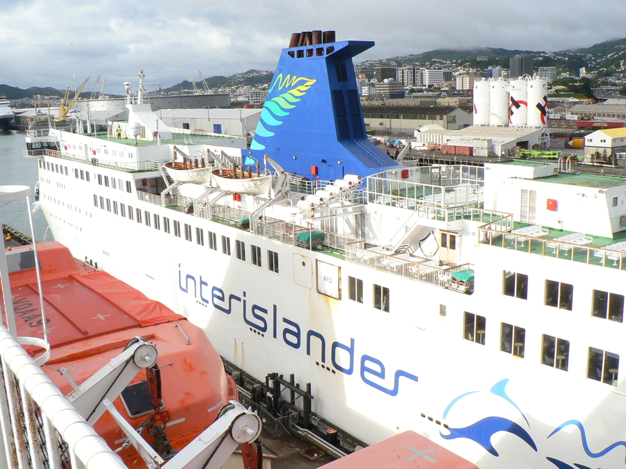 Neighboring ferry seen from interislander 'Kaitaki'.