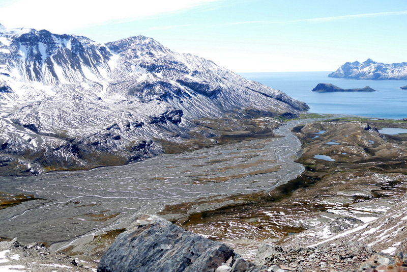 View of glaciated valley near Stromness, South Georgia