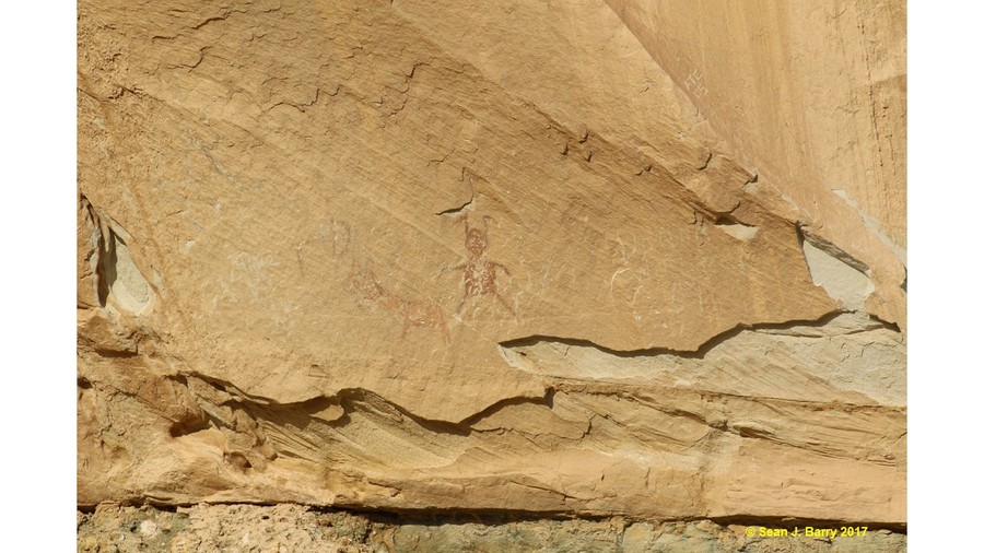 Part of the pictograph panel, Temple Mountain Wash, Emery County, Utah Part of the pictograph panel, Temple Mountain Wash, Emery County, Utah