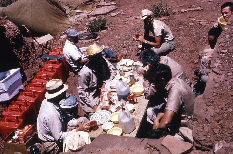 UCMP crew lunch break at Meteor Crater Quarry