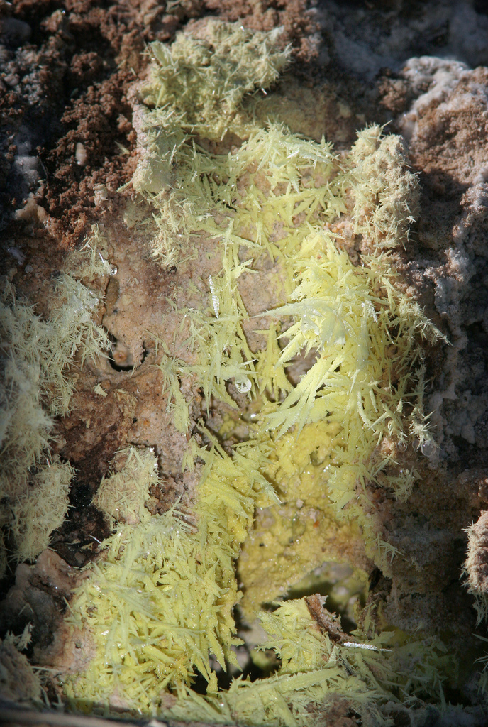 Sulphur crystals at Lassen Volcanic National Park Sulphur crystals at Lassen Volcanic National Park