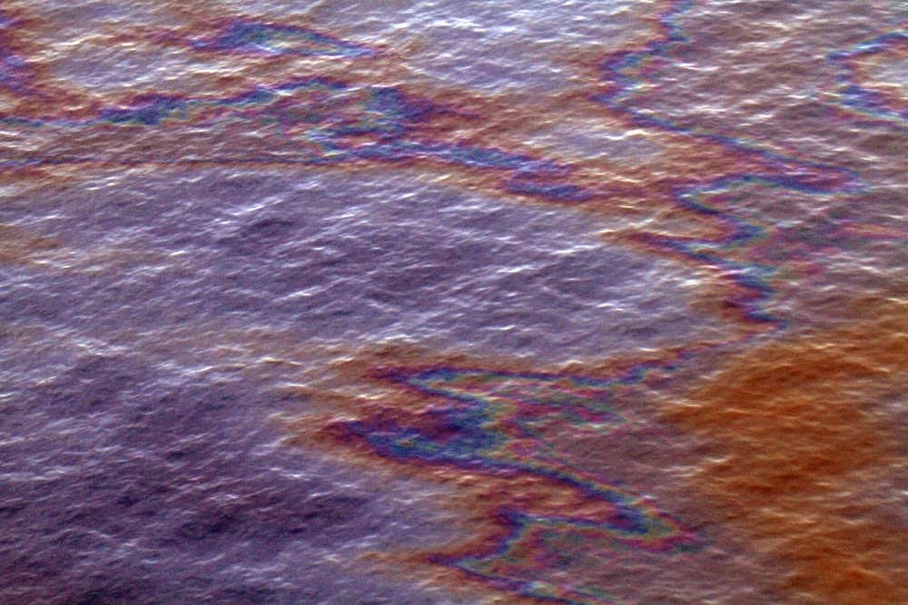 Oil sheen, Deep Water Horizon oil spill site Oil sheen, Deep Water Horizon oil spill site