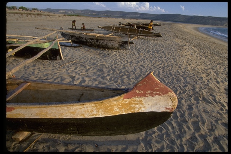Fishing boats on the beach in Saint Augustine's Bay, Madagascar Fishing boats on the beach in Saint Augustine's Bay, Madagascar