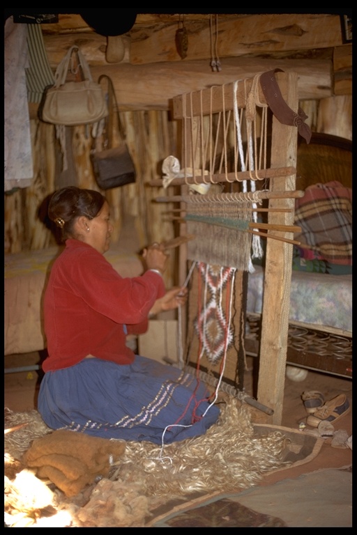 Navajo woman weaving, Monument Valley, Arizona, USA