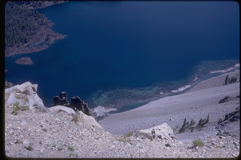 View of Crater Lake, Oregon showing algae View of Crater Lake, Oregon showing algae
