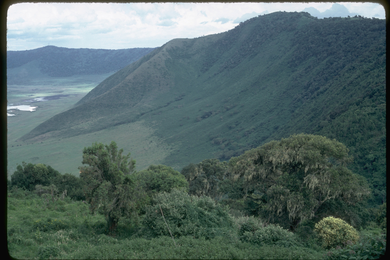 View of Ngorongoro crater walls from lodge