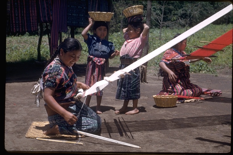 Women weaving near Antiqua, Guatemala