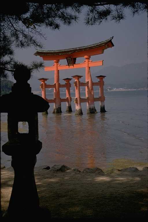 View of Torii of Itsukushima Shrine, Miyajima, Japan View of Torii of Itsukushima Shrine, Miyajima, Japan